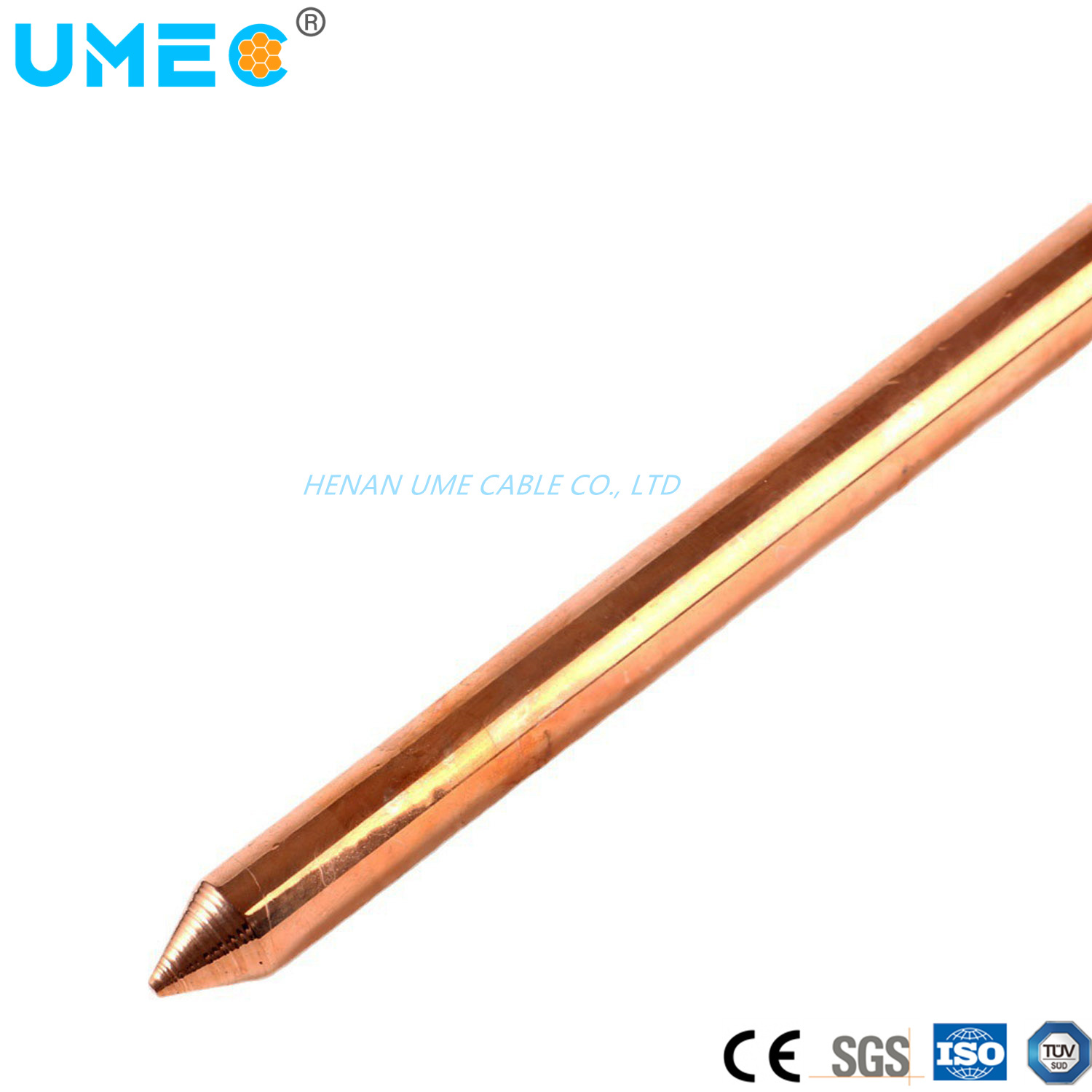 Aço de Baixo Carbono Q235 SAE1010 SAE1020 Sistema de Proteção contra Descargas Atmosféricas Barra de Aterramento 3/4′′