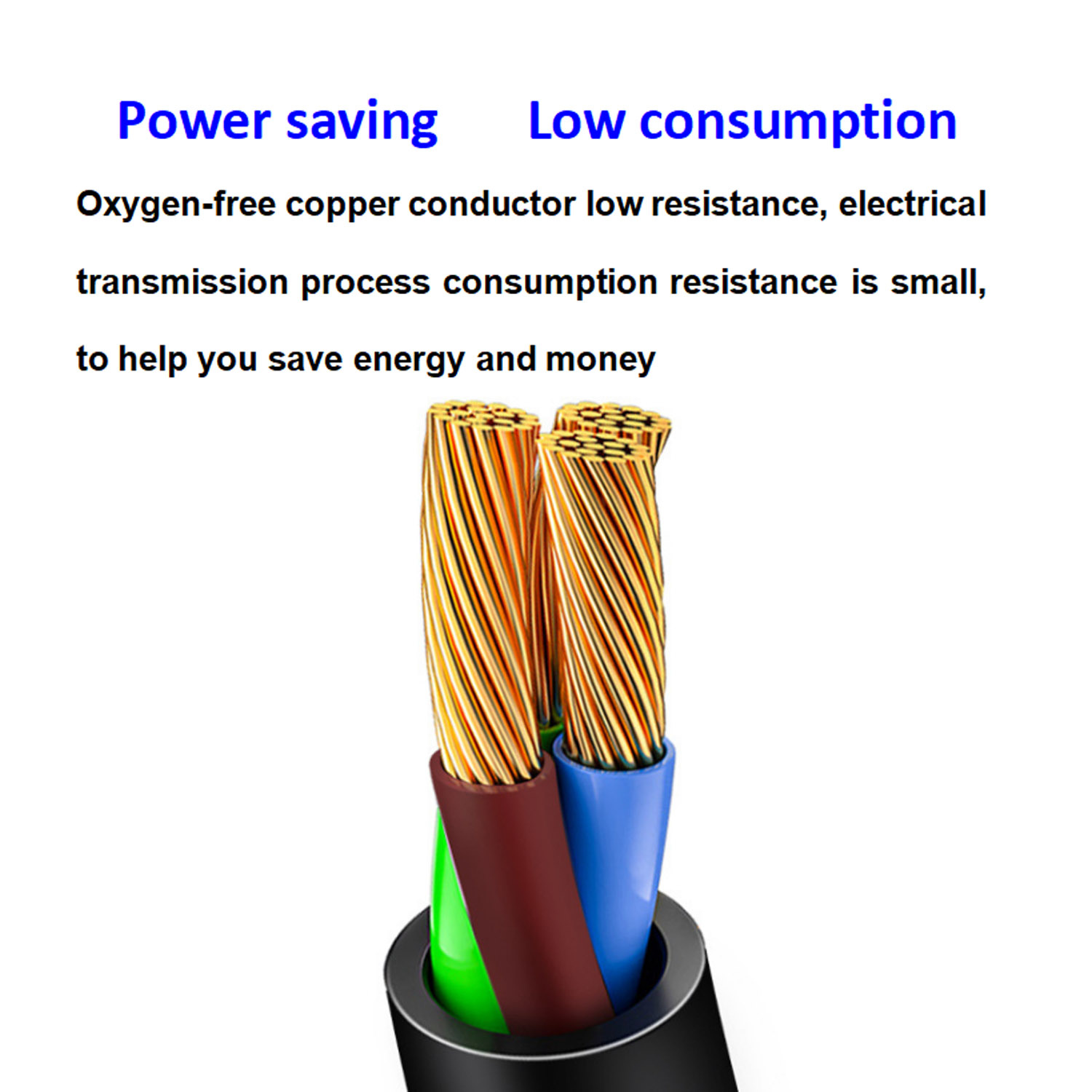 Rvv H05VV-F Multi-Core PVC Jacket PVC Insulated Electric Cable Wire 5X10mm2
