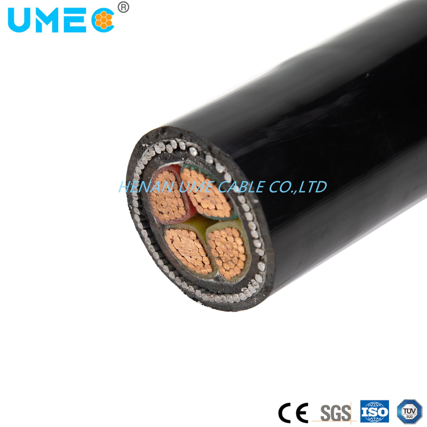 Cable de potencia aislado XLPE con armadura de cinta de acero y retardante de llama