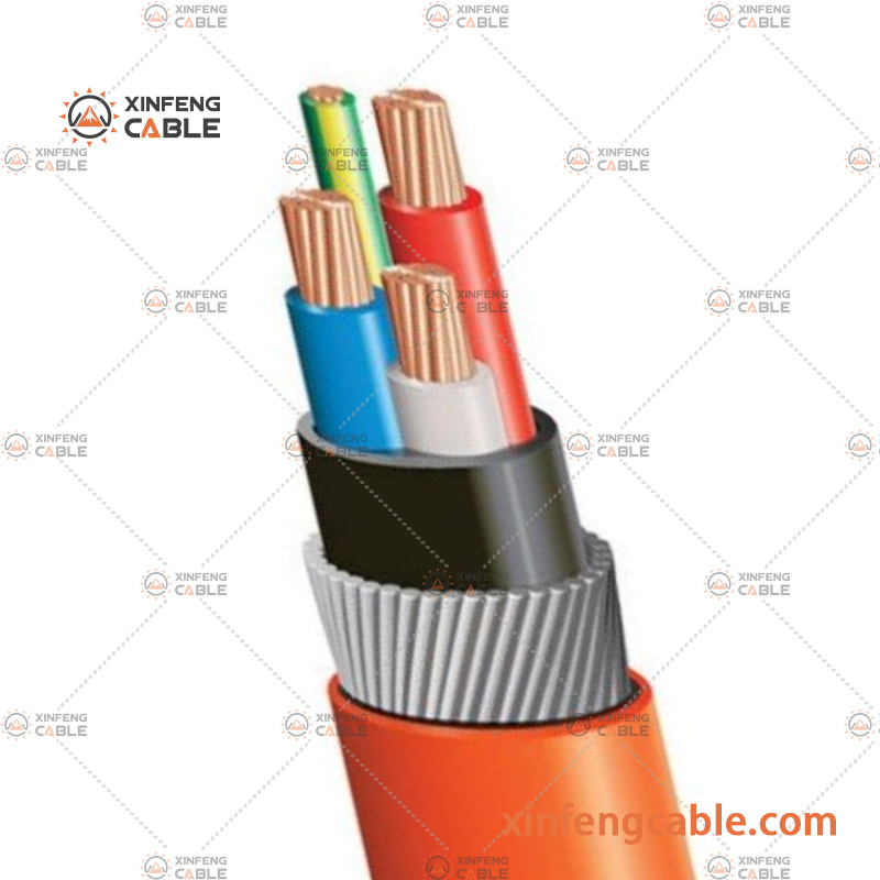 0.6/1kv Câble d′alimentation armé en acier avec conducteur en cuivre et aluminium à basse tension, isolé en XLPE et gainé de PVC