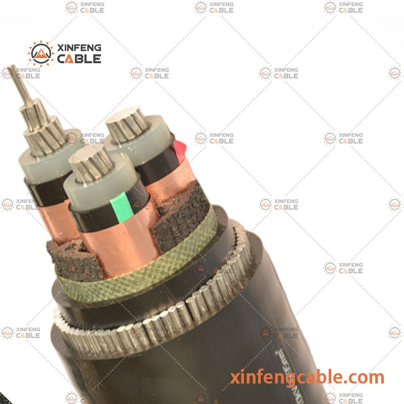 10kv 35kv Single 1and 3 Core Copper Aluminum Copper XLPE Insulated PVC Sheath Armored Medium Voltage Power Cable