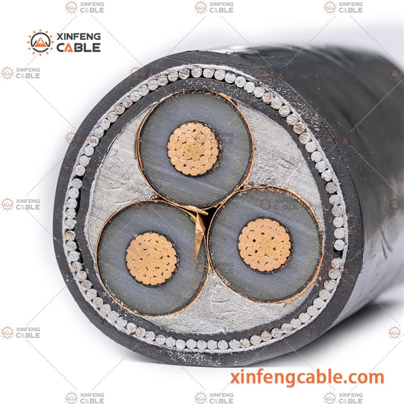 11kv XLPE Insulated Copper Conductor Steel Wire Armoured PVC Sheathed 3*500mm2 Cable