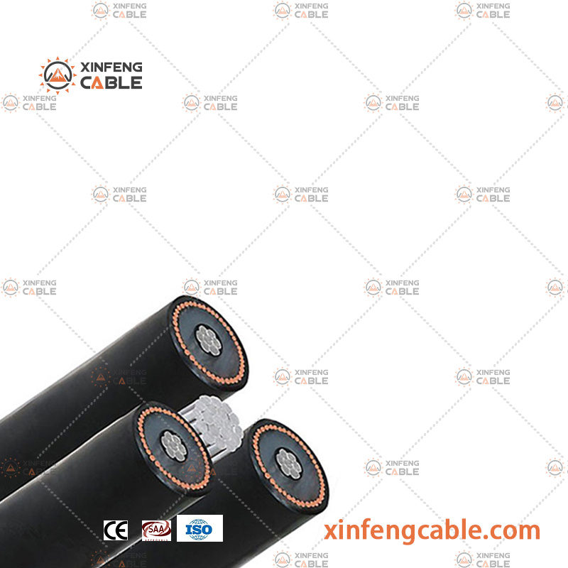 Chine 19/33kv Câble aérien isolé XLPE de moyenne tension 3cx300sqmm fabrication et fournisseur