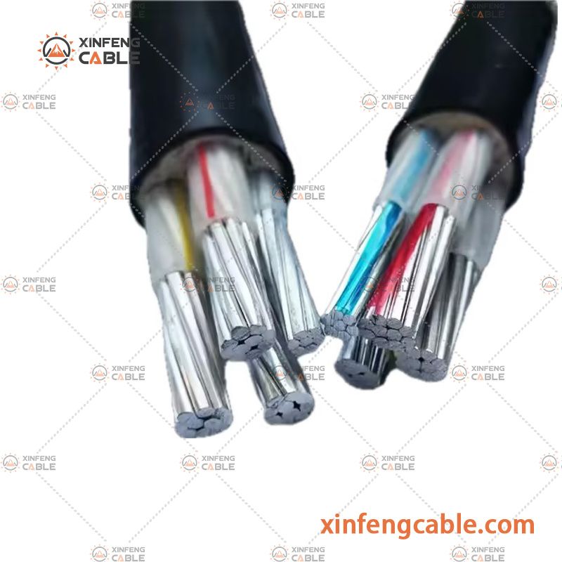 2*6 AWG 4*2AWG 0.6/1kv Câble électrique de puissance en aluminium et cuivre avec isolation en XLPE et PVC