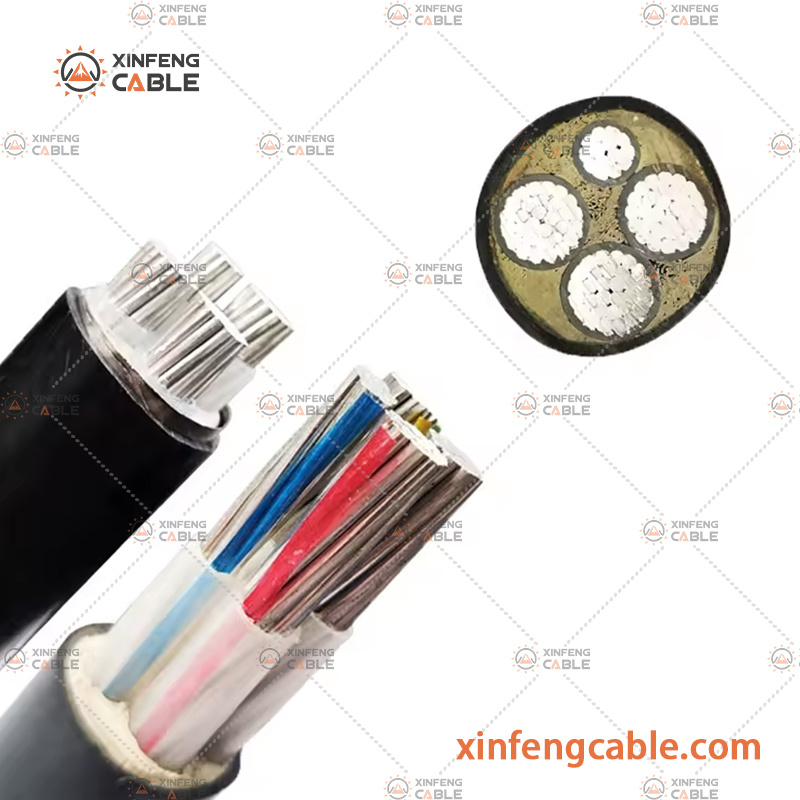 25mm Câble électrique Nyy/Nayy en cuivre et aluminium, isolé et gainé en PVC 0.6/1kv