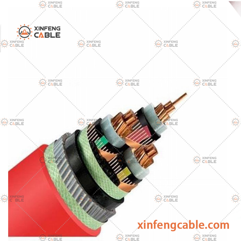 26/35kv PVC Jacket XLPE Insulated Copper Core Medium Voltage Aluminium Electric Power Wire Cable