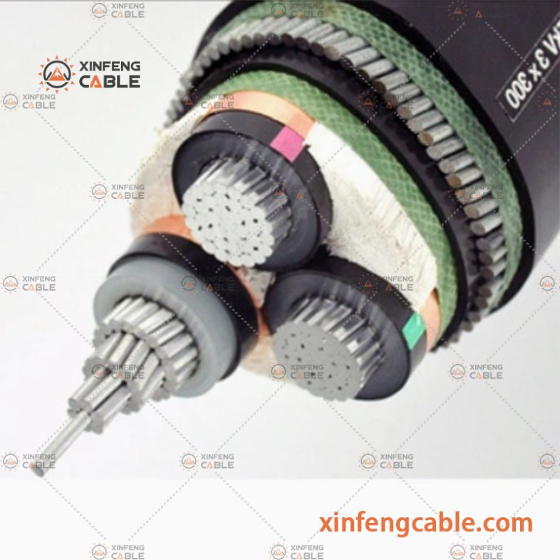 3 Core 240 Sq mm 12/20kv Aluminium Conductor Medium Voltage Power Cable