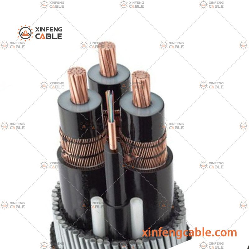 33kv Cabo de Potência de Média Tensão Blindado em Alumínio e Cobre com Isolamento em PVC/XLPE/PE e Revestimento em PVC