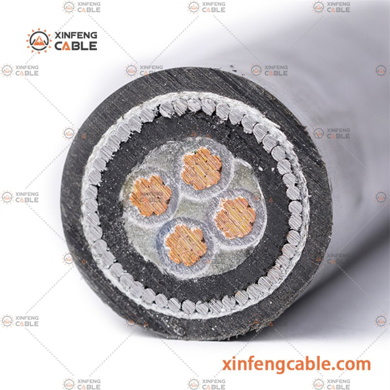 4X16mm2 Copper Conductor XLPE Insulated Galvanized Steel Wire Armored Cable 0.6/1kv