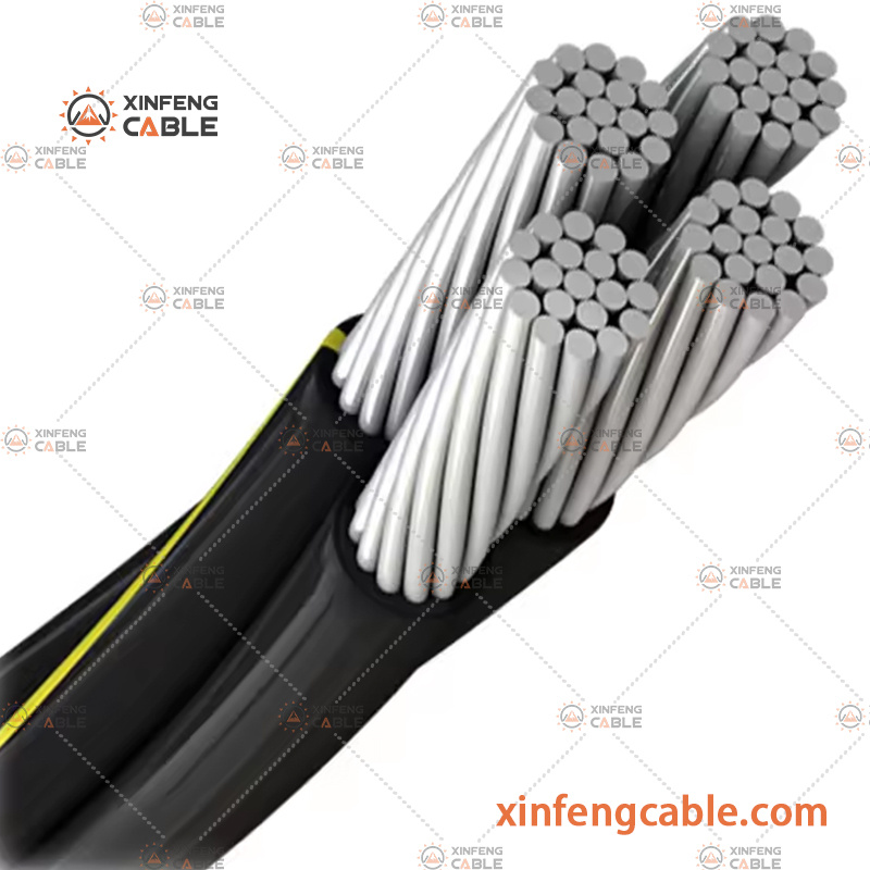 China 600V 1000V Cabo de Serviço de Alumínio Isolado com XLPE de 1 Núcleo Único Cabo de Fibra Óptica Aéreo Agrupado ABC para Energia Aérea fabricação e fornecedor