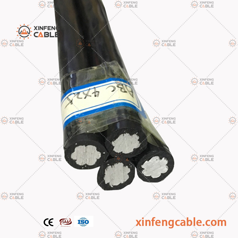 600V Self Supported Duplex Conductor Weather Proof Aerial Cable 1X6+1X6AWG Bare