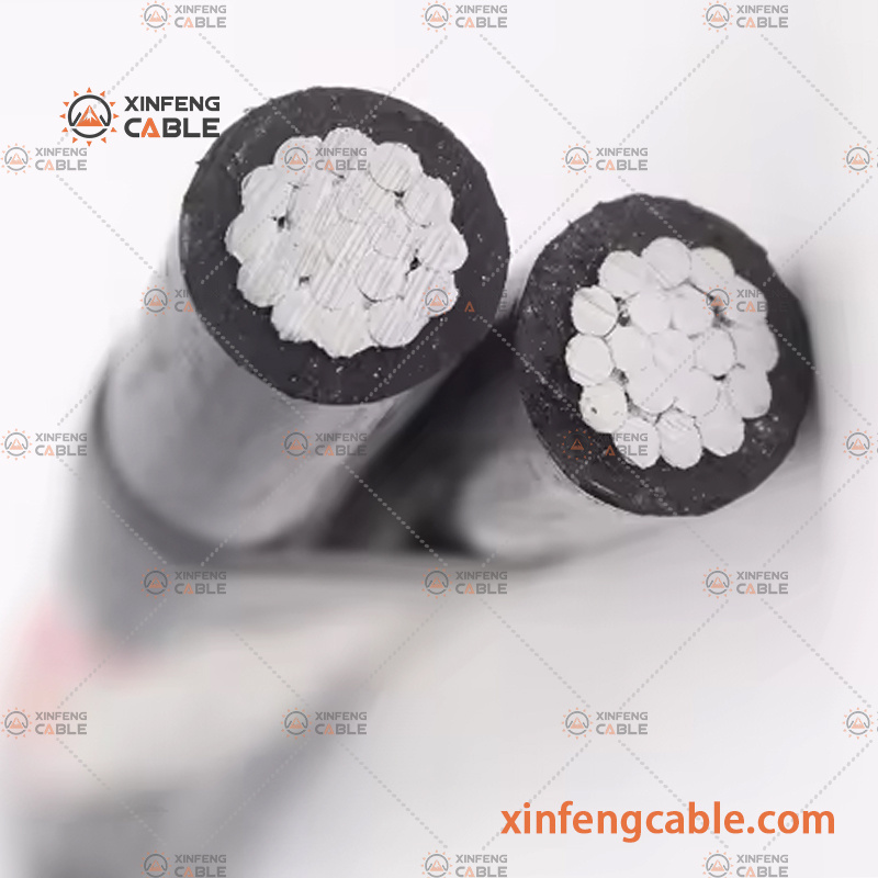 600V Conducteur duplex autoportant étanche câble aérien isolé en XLPE 1X4+1X4AWG