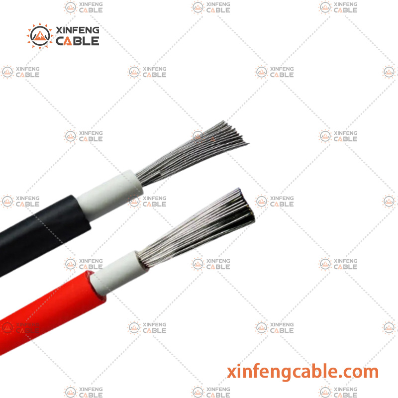 6mm2 Photovoltaic Solar Cable Wire Tinned Copper Conductor Material TUV Approval PV-1 Solar Cable Red and Black