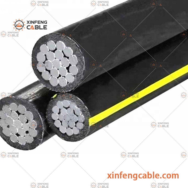90mm Aluminum Aerial Bundle Conductor Low Voltage Twisted PE Insulated ABC Bundle Cable