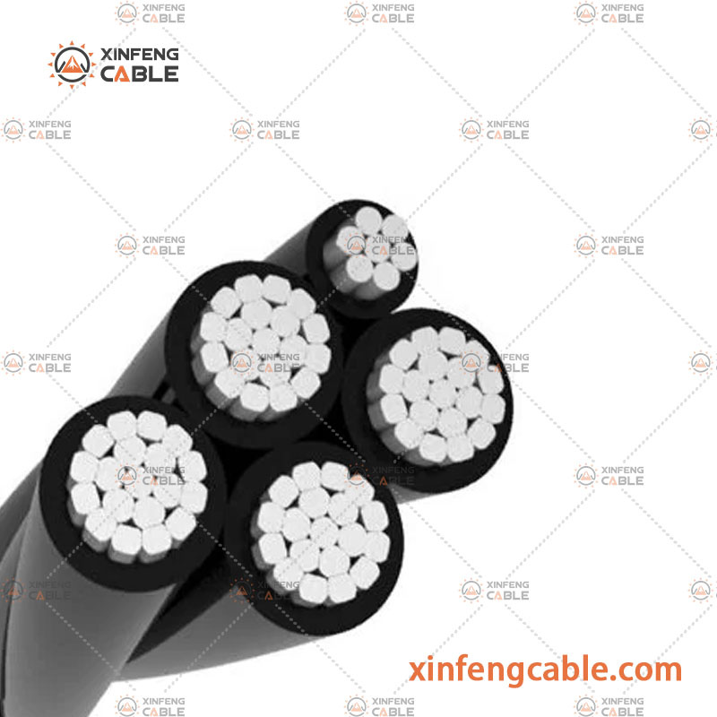 Câble ABC Bt Aérien Préassemblé En Aluminium 3X50+1X54, 6+1X16mm2 0.6/1kv 400V Câble Électrique Isolé MDPE