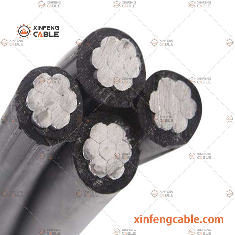 ABC Cable Duplex Triplex Quadruplex Service Drop XLPE Insulated Aluminium 4 Core Aerial Insulated Cable