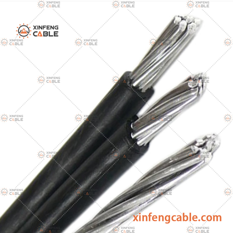 Conducteur ACSR AAC AAAC 2*6AWG+1*6AWG Câble aérien en faisceau ABC 0.6/1kv Câble électrique