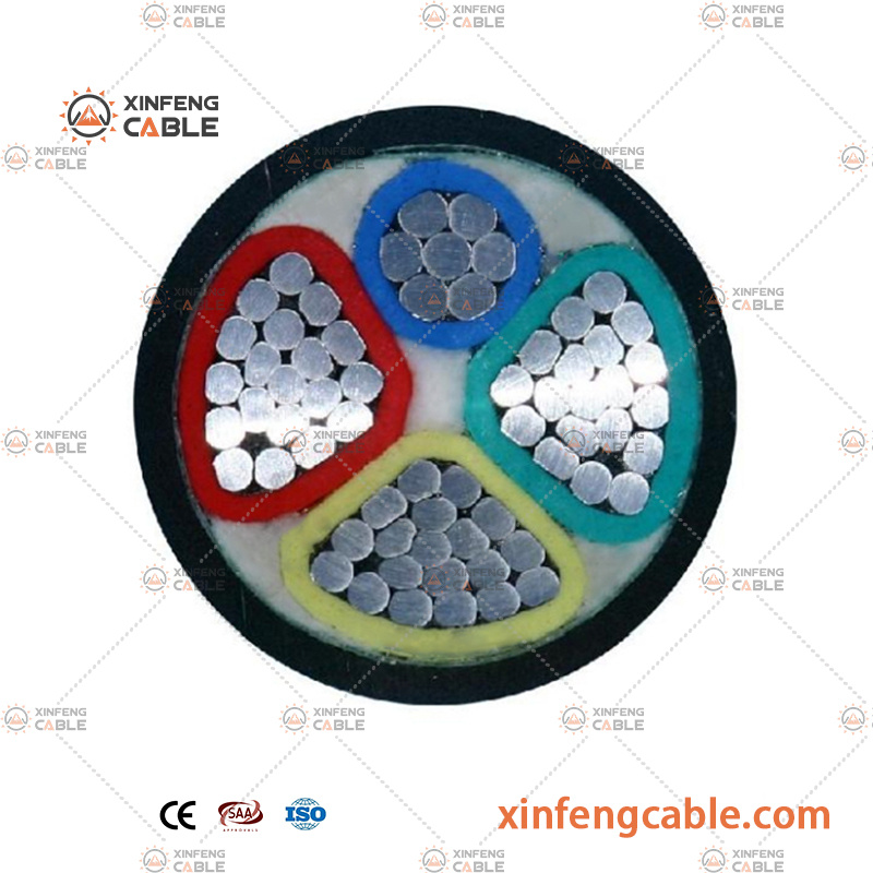 Câble électrique en aluminium 4X16mm2 Câble d′alimentation souterrain à faible tension à plusieurs cœurs
