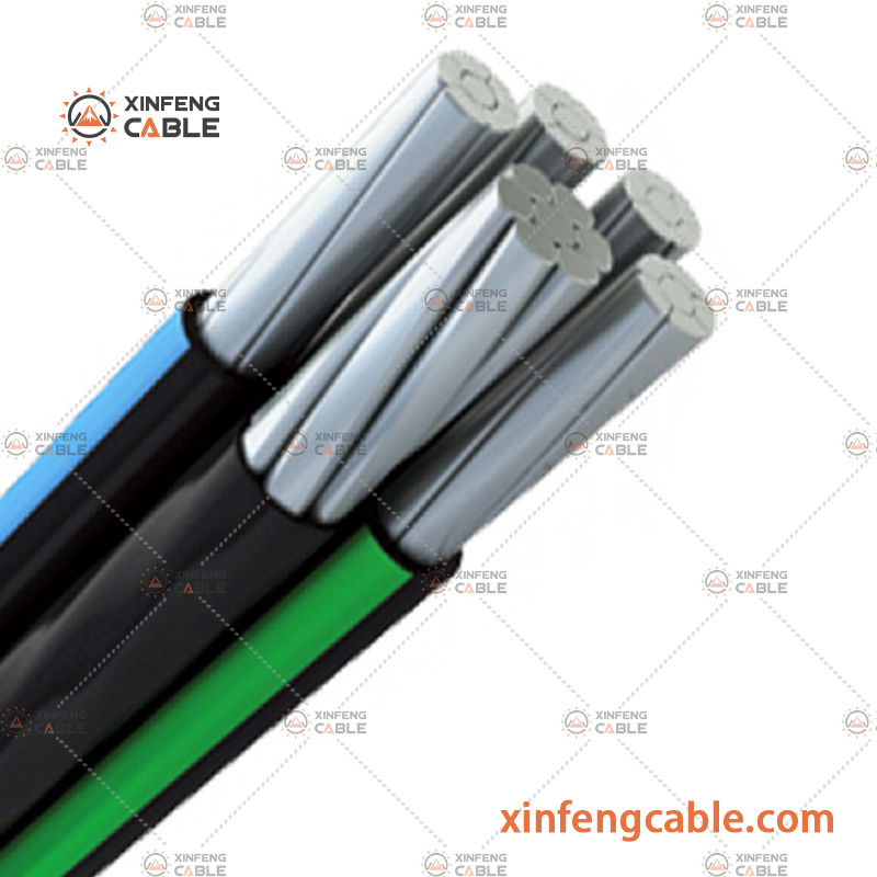 Aluminum Conductor PE XLPE Insulation Electric Twisted Overhead Service Drop ABC Cable
