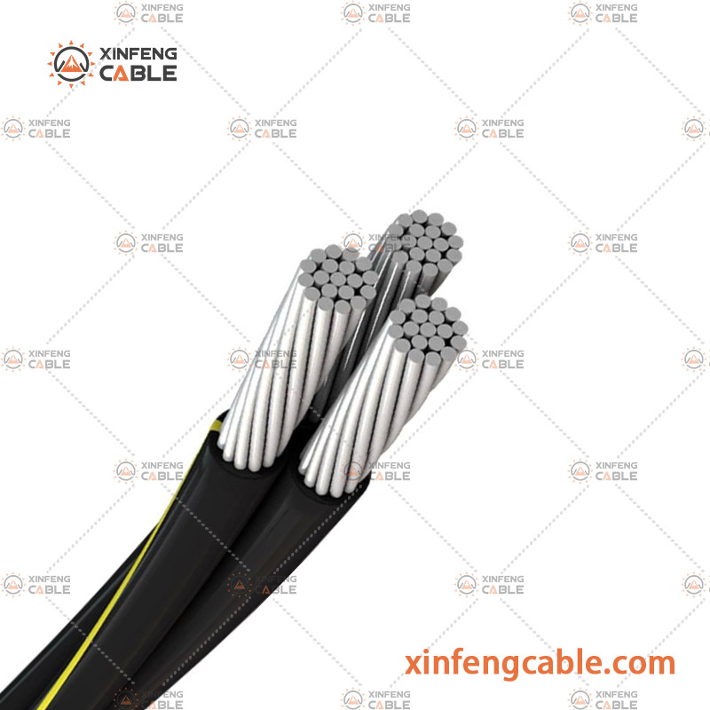 Conductor de aluminio con aislamiento de PVC, PE y XLPE, cable de servicio aéreo trenzado ABC