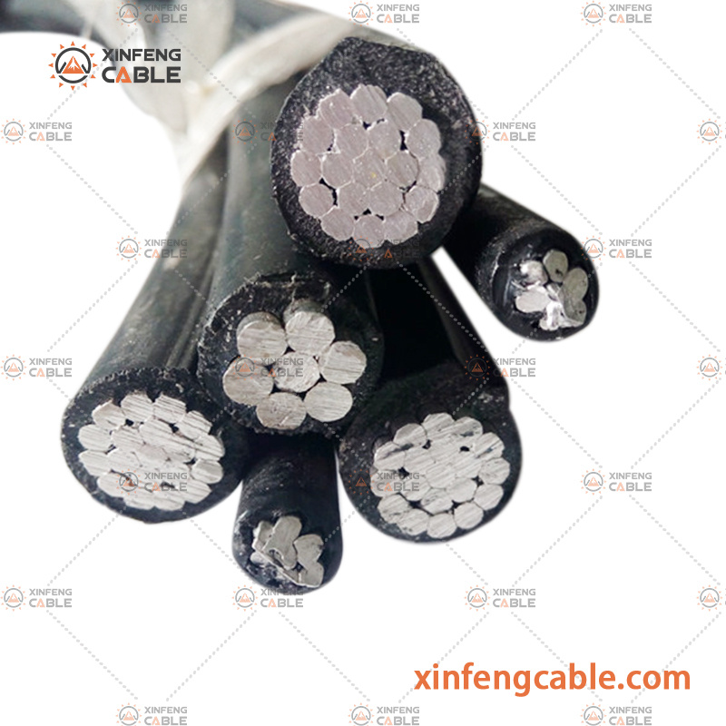 Aluminum Duplex Triplex Service Drop Electric PVC XLPE Insulated ABC Cable with Overhead Application