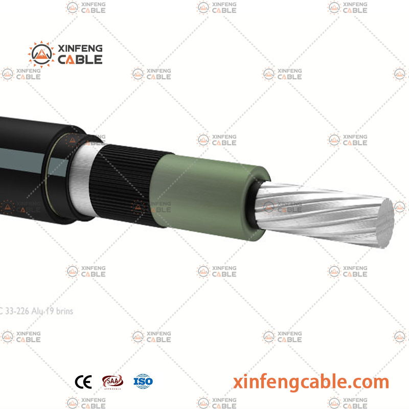 Isolation XLPE en aluminium gaine PVC Hn33s23 3X240mm Alu 18/ 30kv Câble