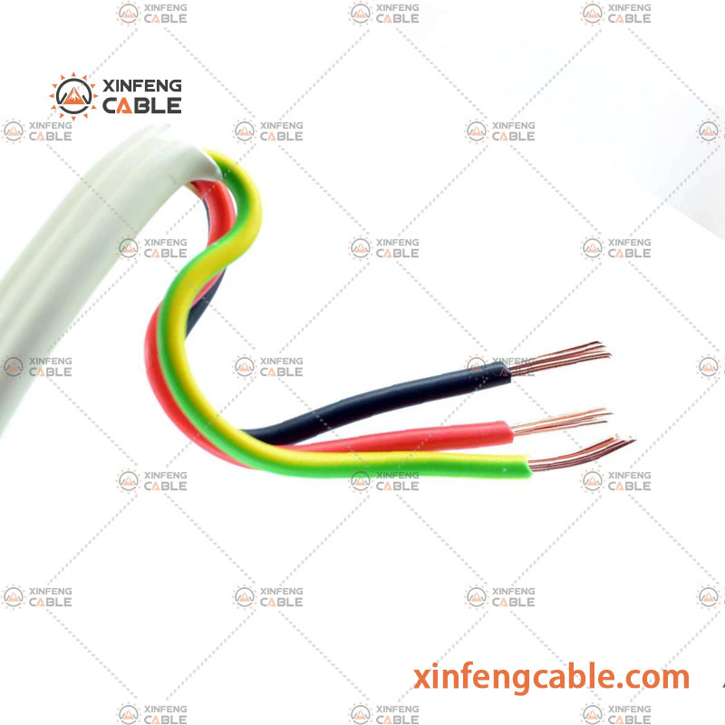 BS6004 Câble Plat Jumeau SAA 2 3 Cœur 2.5mm BVVB TPS CE PVC Conducteur en Cuivre Jumeau et Terre Câble Électrique avec Terre