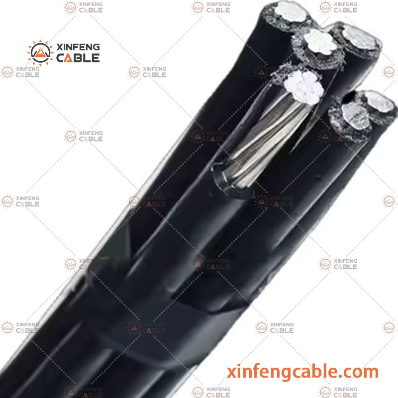 Câble de service triphasé bon marché, câble électrique isolé en XLPE, câble ABC 2*6AWG+1*6AWG