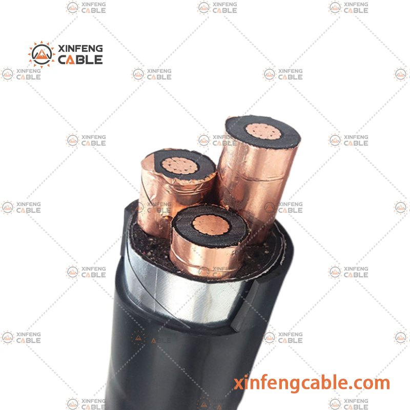 Câble de puissance armé à isolation XLPE en cuivre conducteur à moyenne tension