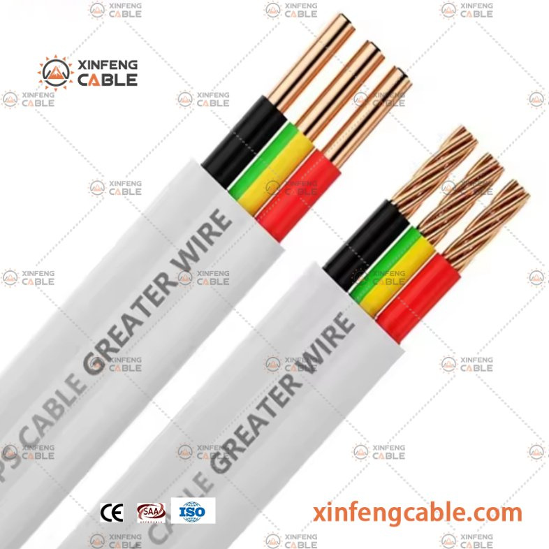 Copper Conductor PVC Insulated PVC Sheath TPS Flat Twin Cable 450/750V