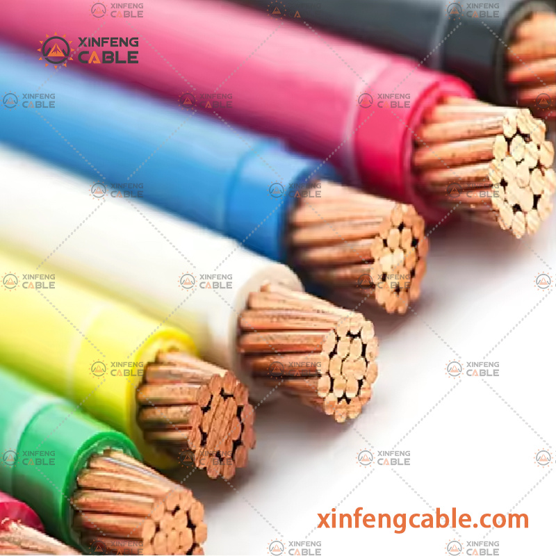 Copper Core PVC Insulated Electrical Cable Thhn Wire Thw Cable Electric 90º C