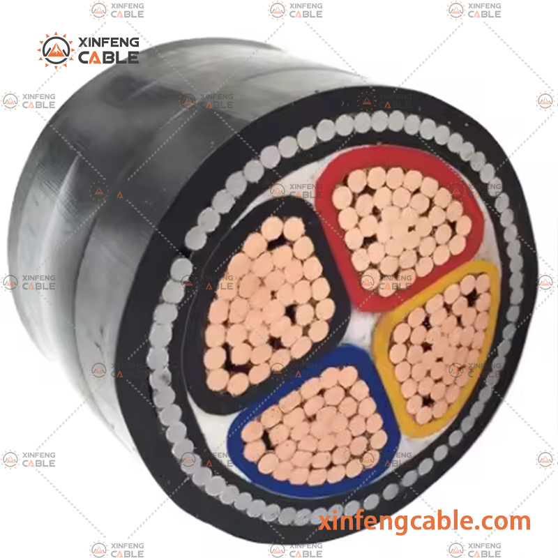 Cabo de Potência de Cobre Subterrâneo com Isolamento XLPE PVC de Baixa Tensão 0.6/1kv 3 Fase 4 Fio 4 Núcleo 95mm