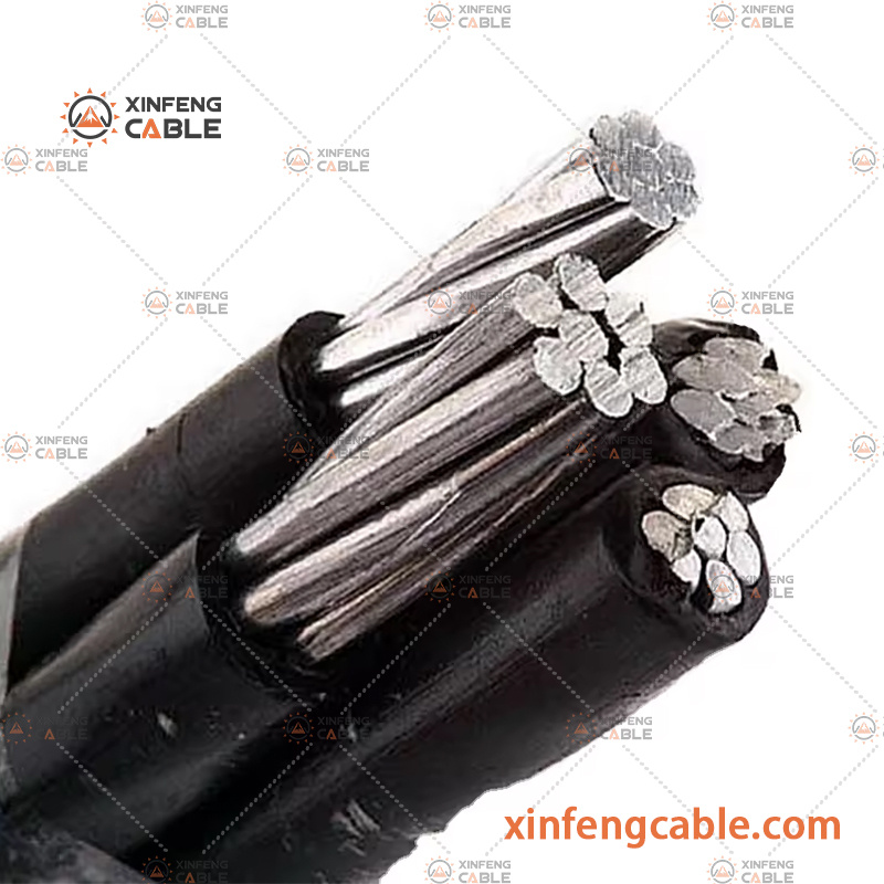 Câble aérien isolé à faible tension en aluminium avec conducteurs groupés, isolé en PVC, PE, XLPE