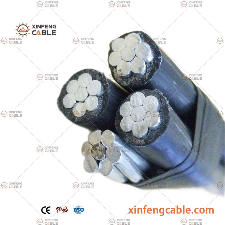 Low Voltage Aluminum Conductor Plus Insulated Neutral 25mm2 Three Phase ABC Overhead Cable
