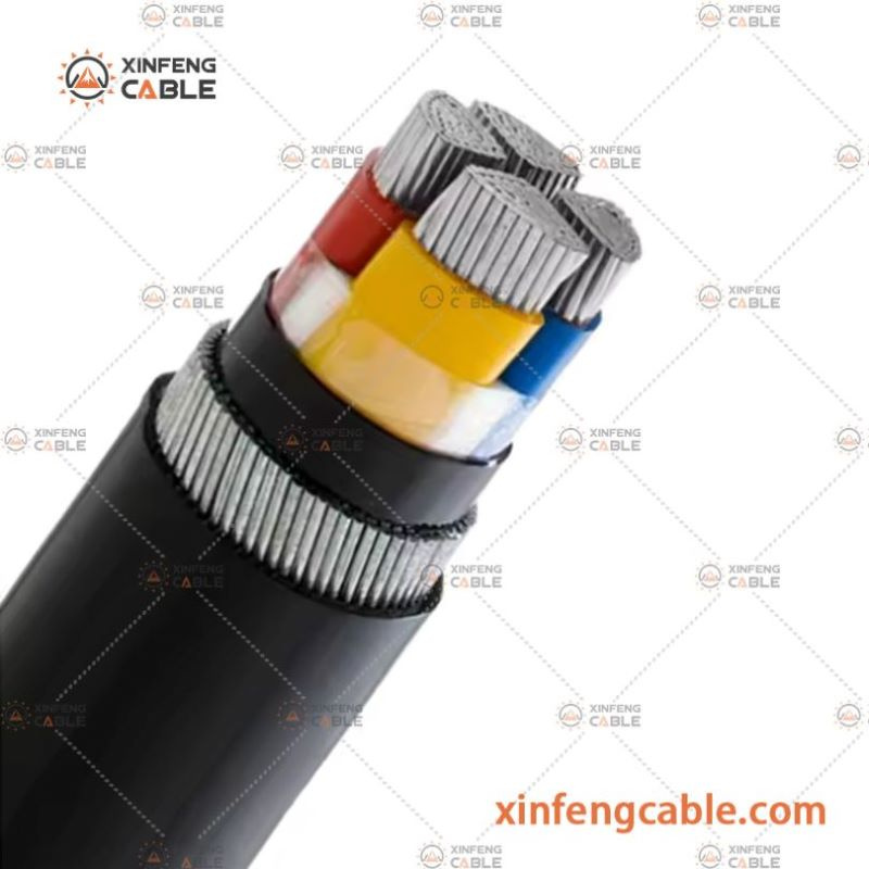 Low Voltage Transmission Line XLPE Insulation Steel Wire Armoured Power Cable
