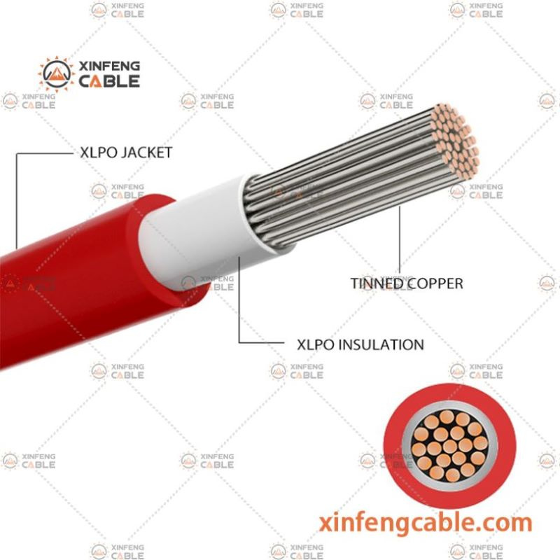 Manufacturer Factory TUV Certificate Xlpo Insulation 4mm Solar Cable for PV System