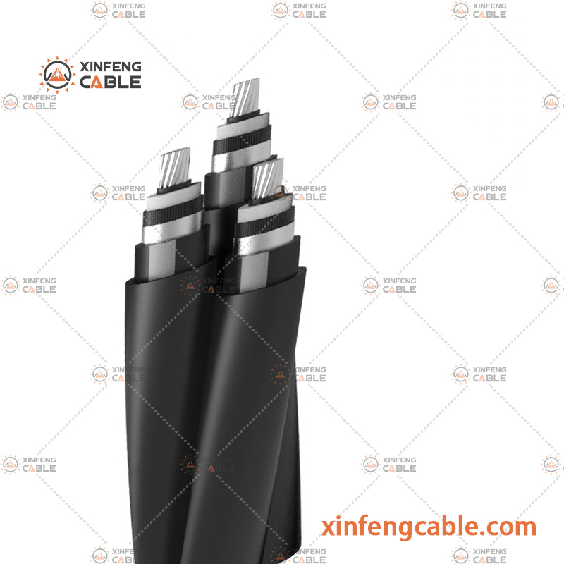 Medium Voltage (11-22 kV) ABC Cable Bare Neutral Conductor Aerial Bundle Cable with XLPE Insulated