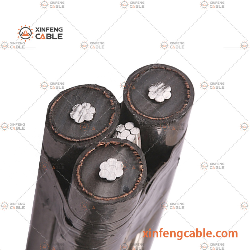 Câble aérien en faisceau isolé en aluminium à moyenne tension avec isolation XLPE et HDPE