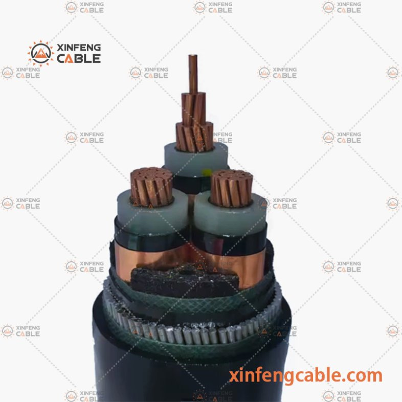 Câble électrique moyenne tension isolation XLPE monoconducteur 95 120 150mm2 armé de bande d′acier