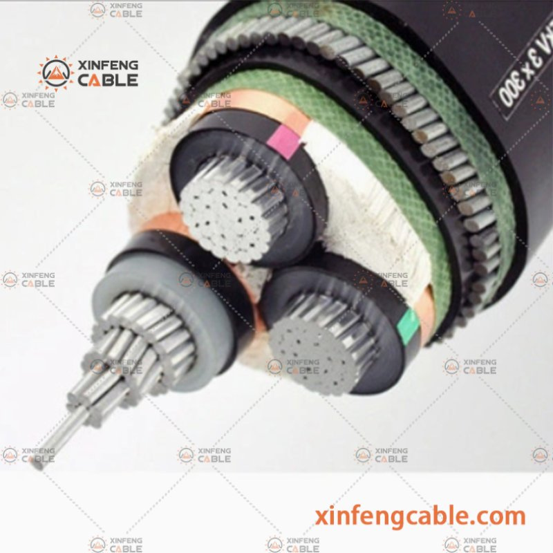 Câble de puissance armé en cuivre avec isolation XLPE à moyenne tension
