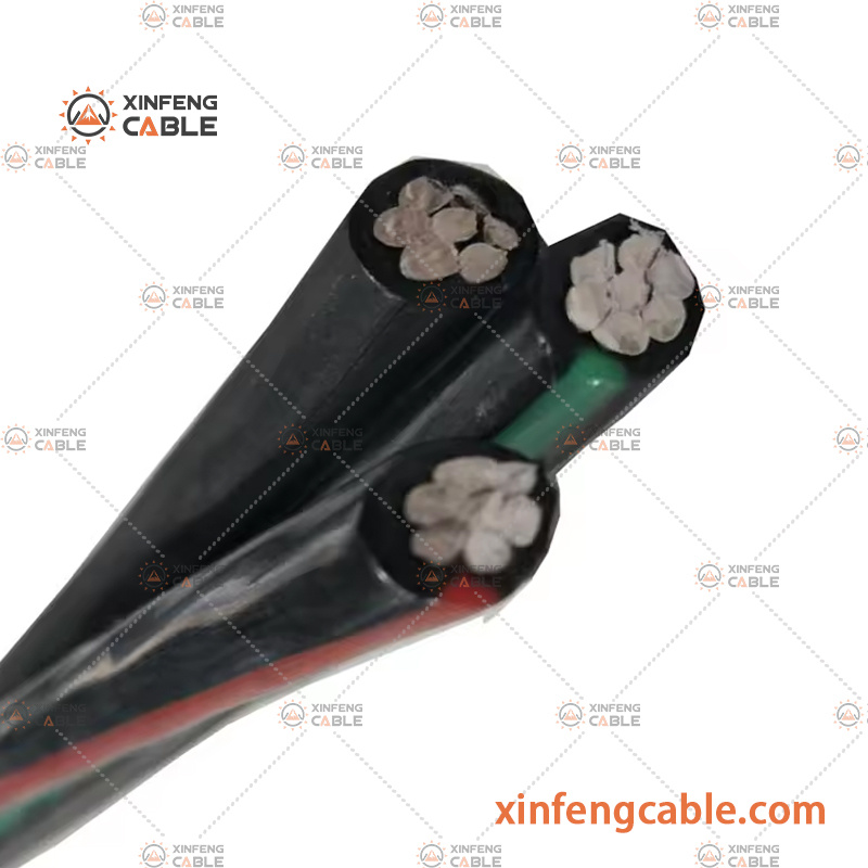 Service Electric Cable, XLPE Insulated Aerial Bundled Cable, Aluminum Overhead Cable, Service Drop Electric Cable, Service Drop Cable with Messenger ABC Cable