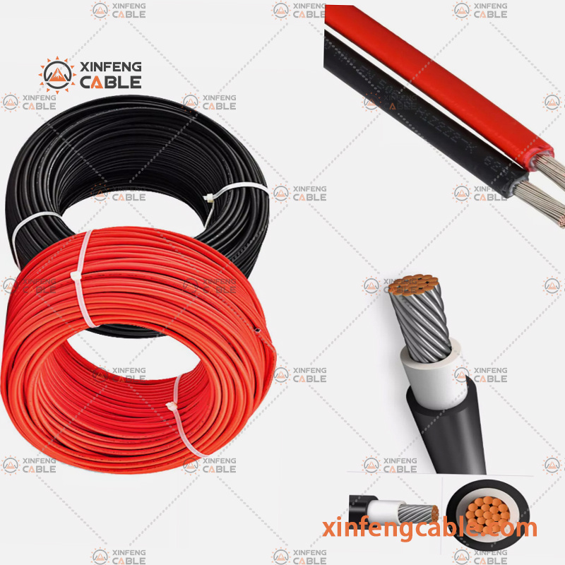 Câble solaire certifié TUV câble DC (4mm2 6mm2 10mm2 2X6mm2 2X10mm2)