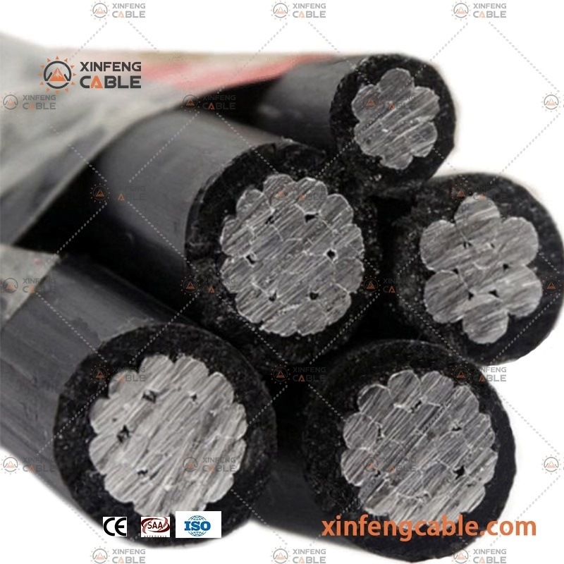 Three Core with Insulation Aerial Bundle Service Drop Electric Cable