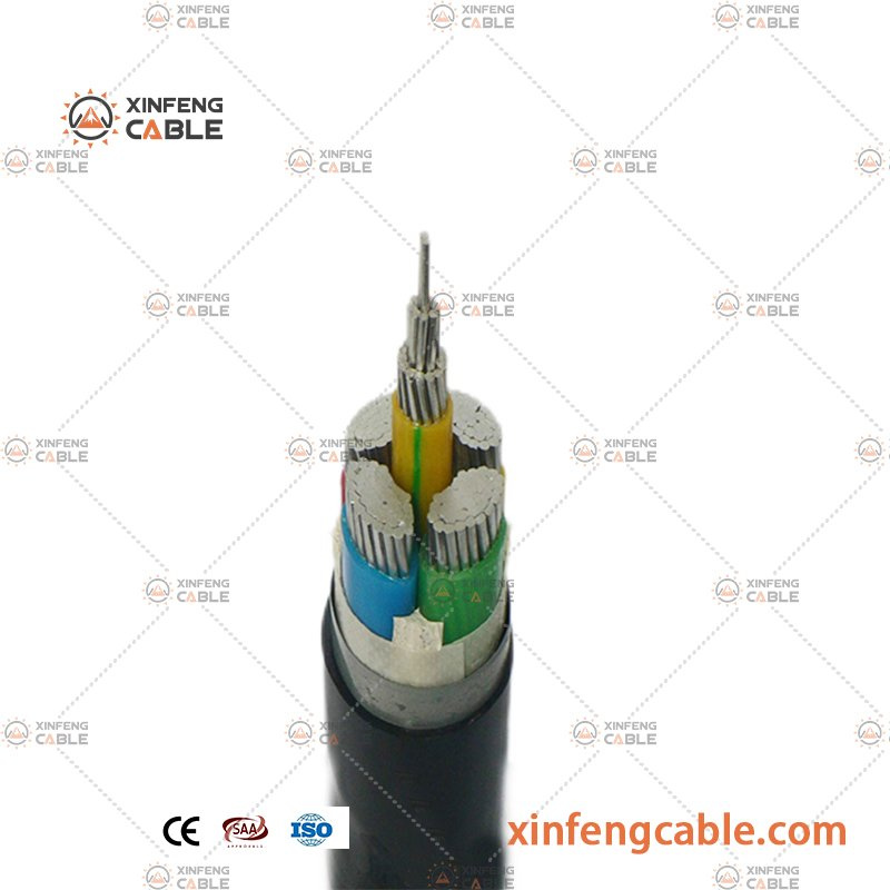 Câble en aluminium cuivre souterrain 4+1 conducteurs 120mm 90mm armé Swa Sta 600V câble basse tension