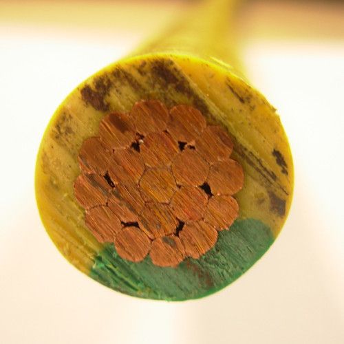 1CX35mm2 Cu/PVC jaune/vert du câble de terre 450/750V selon la norme CEI 60227