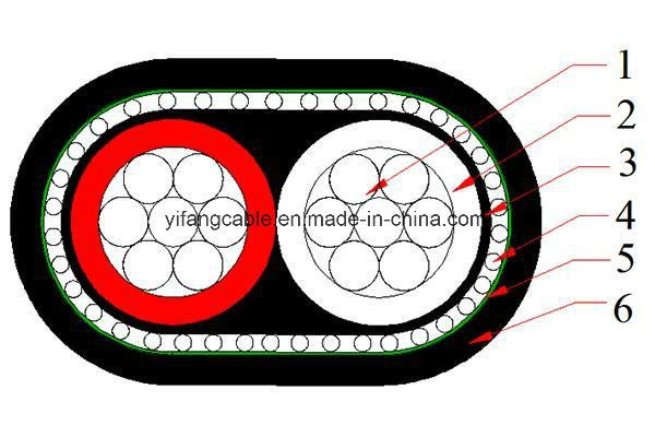 2X8 AWG XLPE Insulated PVC Sheath Concentric Cable 2X6AWG 2X10AWG 2X16mm2