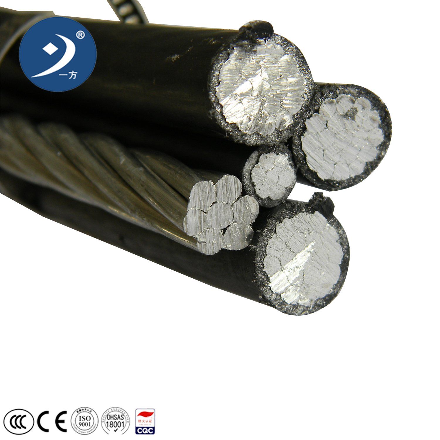 Chine 3*70+70mm2 Câble quadruplex ACSR avec messager neutre fabrication et fournisseur