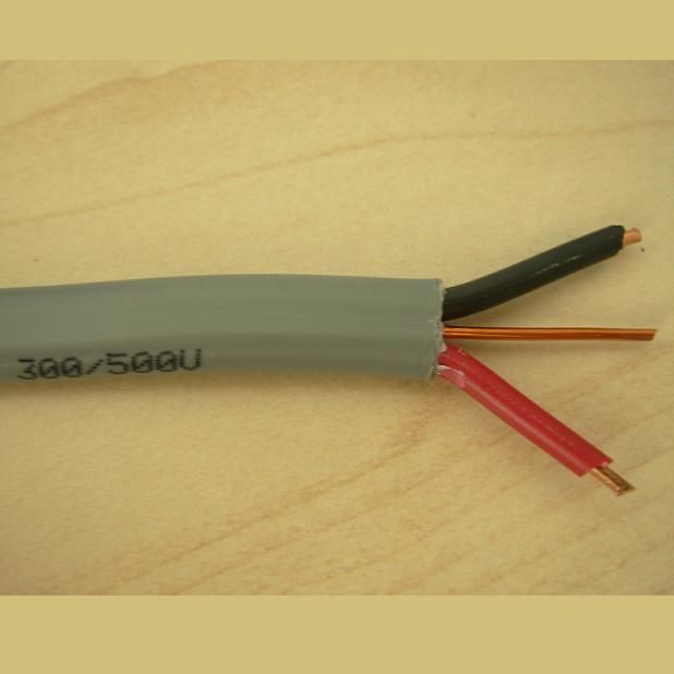 300/500V 1.5 2.5mm2 Zwillings- und Erdkabel Flachkabel mit PVC-Isolierung