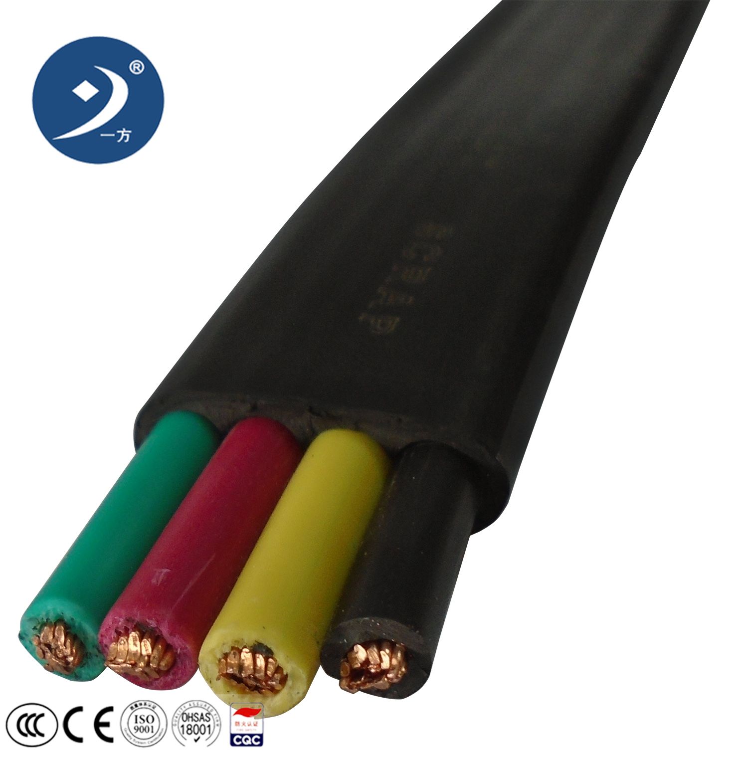 4 Core Flexible Electrical Cable and Wire Flat 2.5mm2 300V Elevator Travel Cable Lift Cable