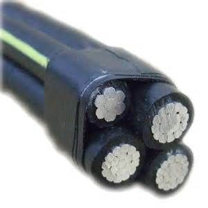 600V, Câble en aluminium quadruplex de type Urd 1/0 Fil en aluminium triplex pour câbles aériens de service